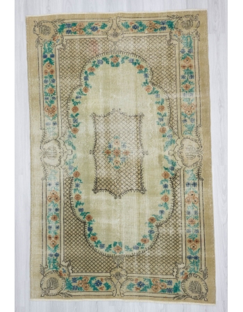 Vintage hand knotted decorative Turkish area rug