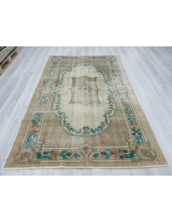 Vintage hand knotted decorative Turkish area rug