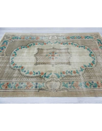 Vintage hand knotted decorative Turkish area rug