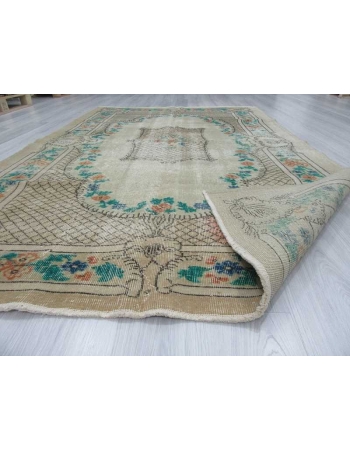 Vintage hand knotted decorative Turkish area rug