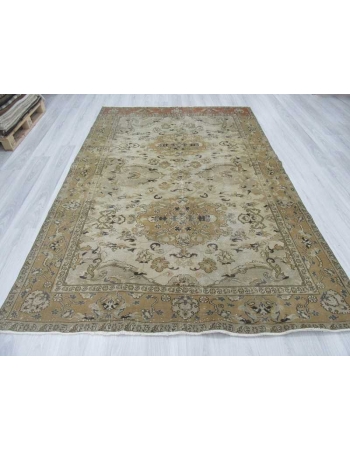 Vintage hand knotted decorative Turkish area rug