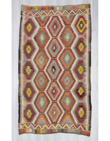 Handwoven vintage decorative modern Turkish kilim area rug