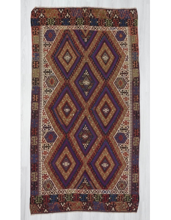 Handwoven vintage decorative Turkish kilim area rug