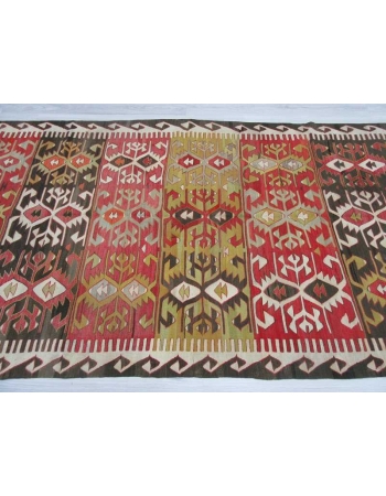 Handwoven vintage decorative colourful Turkish kilim area rug