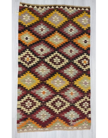 Handwoven vintage decorative Turkish kilim rug