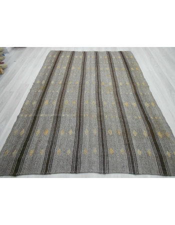 Handwoven vintage decorative modern Turkish kilim rug