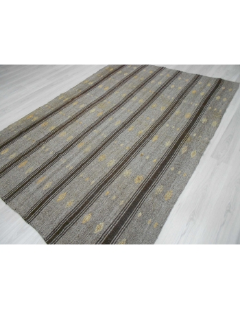 Handwoven vintage decorative modern Turkish kilim rug