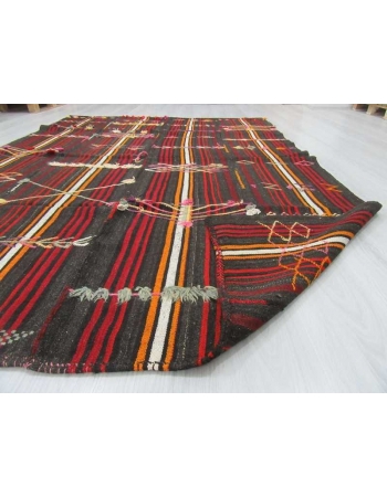 Handwoven vintage decorative Turkish kilim rug