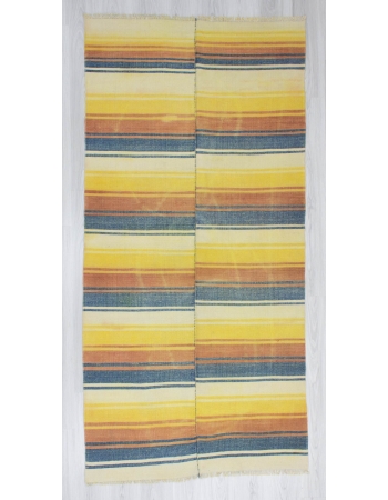 Handwoven vintage decorative modern striped Turkish kilim rug