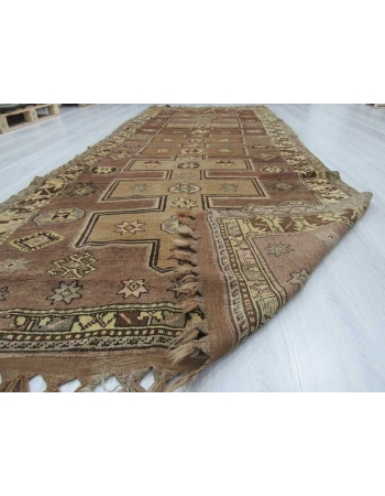 Hand knotted vintage decorative Turkish rug