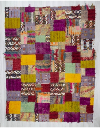 Vintage decorative colourful kilim patchwork rug