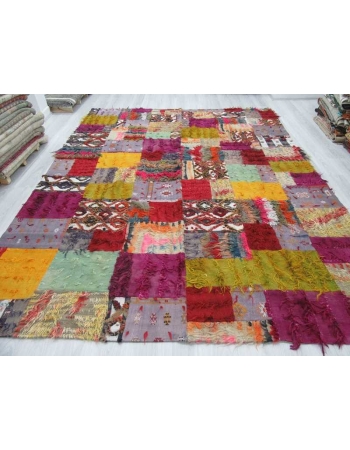 Vintage decorative colourful kilim patchwork rug