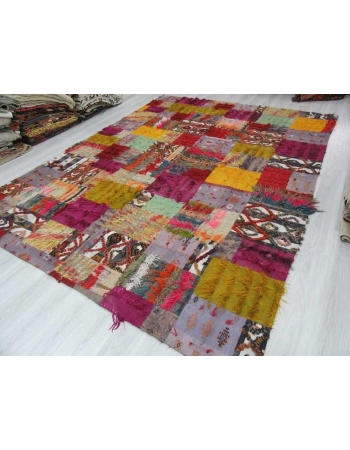 Vintage decorative colourful kilim patchwork rug