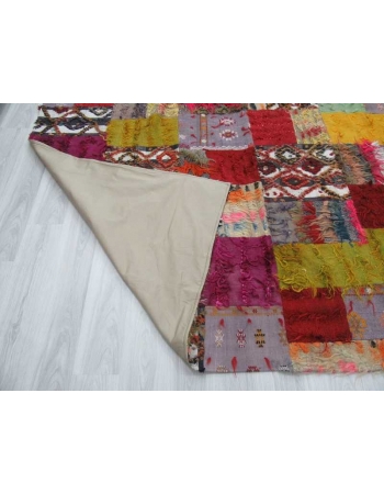 Vintage decorative colourful kilim patchwork rug