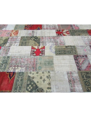 Oversize vintage decorative Turkish patchwork rug