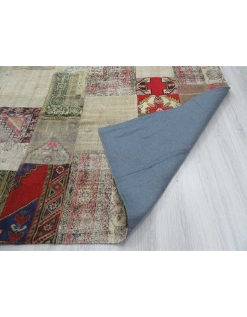 Oversize vintage decorative Turkish patchwork rug