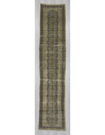 Handknotted vintage decorative Turkish runner rug