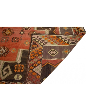 Handwoven vintage decorative oversize Turkish kilim rug