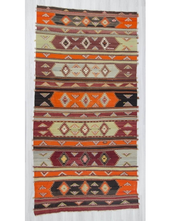 Handwoven vintage decorative colorful large Turkish kilim rug