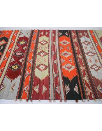 Handwoven vintage decorative colorful large Turkish kilim rug