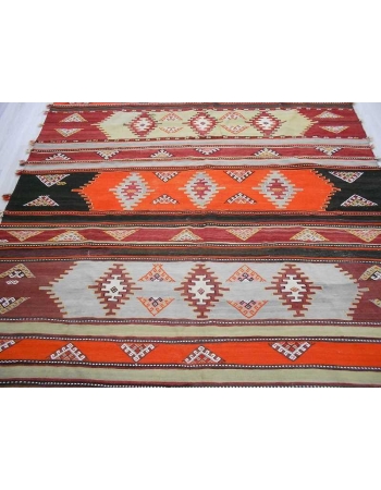 Handwoven vintage decorative colorful large Turkish kilim rug