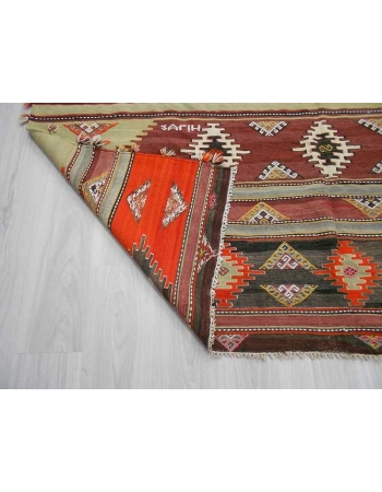 Handwoven vintage decorative colorful large Turkish kilim rug