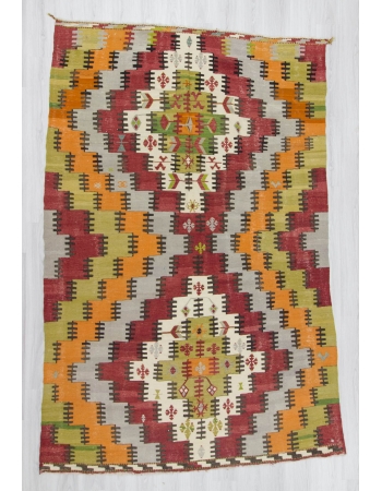 Handwoven vintage decorative colorful large modern Turkish kilim rug