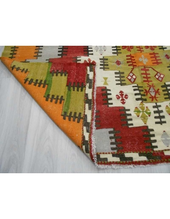 Handwoven vintage decorative colorful large modern Turkish kilim rug