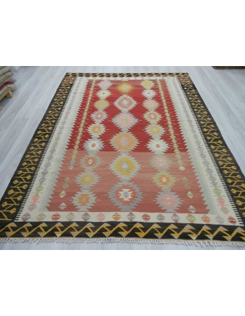 Handwoven vintage decorative modern large Turkish kilim rug