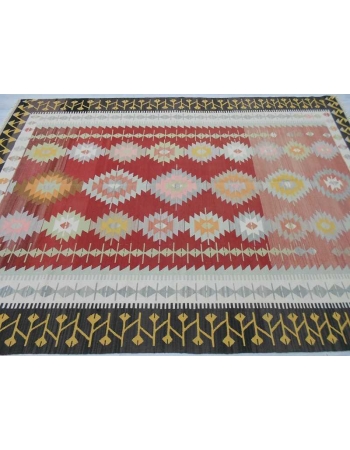 Handwoven vintage decorative modern large Turkish kilim rug