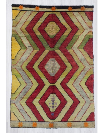 Handknotted vintage decorative modern Turkish rug