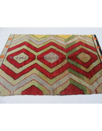 Handknotted vintage decorative modern Turkish rug