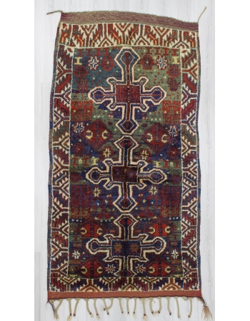 Handknotted antique colorful naturel dyed Turkish rug