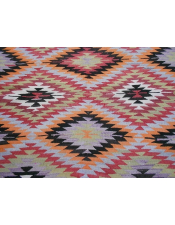 Handwoven vintage decorative colorful Turkish kilim rug