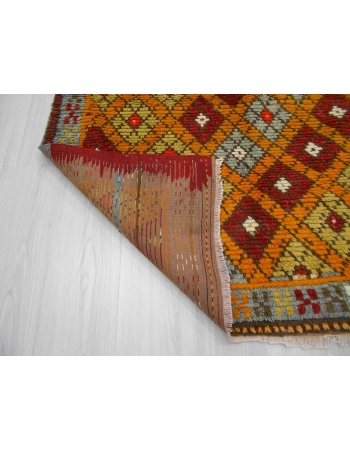 Handknotted vintage decorative colorful Turkish rug