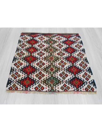 Handwoven antique decorative small Turkish kilim rug