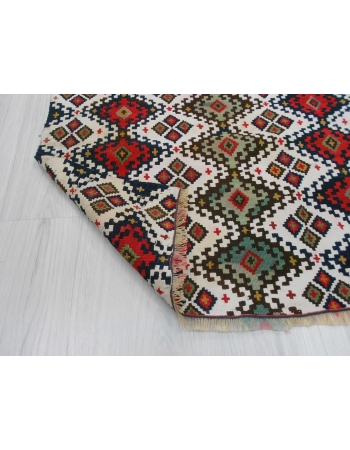 Handwoven antique decorative small Turkish kilim rug