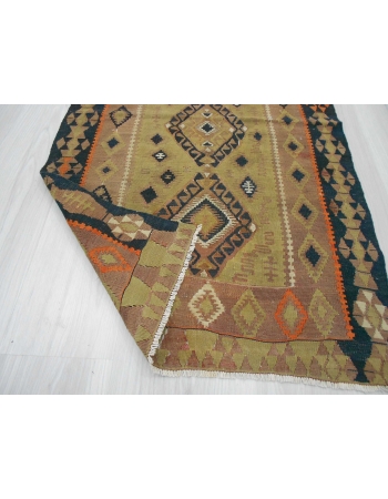 Handwoven vintage decorative antique Turkish kilim prayer rug