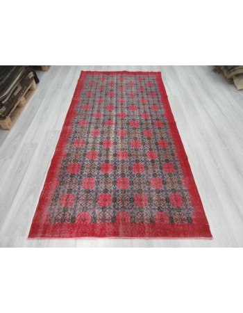 Hand-knotted vintage decorative Turkish art deco rug