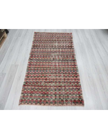 Hand-knotted vintage decorative Turkish art deco rug