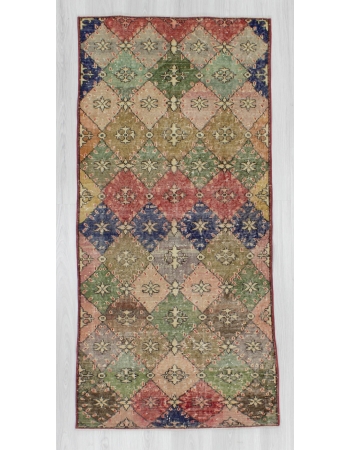 Hand-knotted vintage decorative colorful Turkish art deco rug