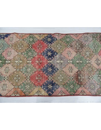 Hand-knotted vintage decorative colorful Turkish art deco rug