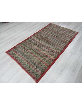 Vintage hand-knotted decorative Turkish art deco rug