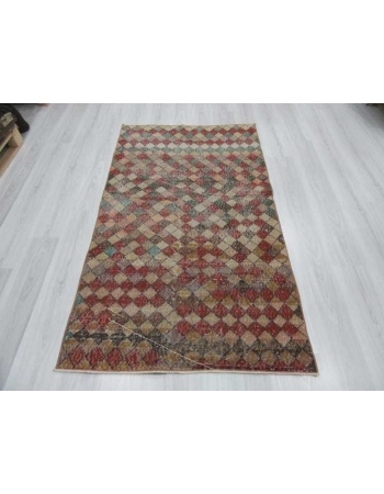 Vintage hand-knotted decorative modern Turkish art deco rug