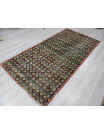 Vintage hand-knotted decorative modern Turkish art deco rug