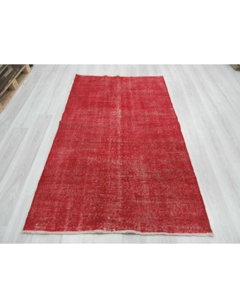 Vintage hand-knotted decorative modern red Turkish area rug