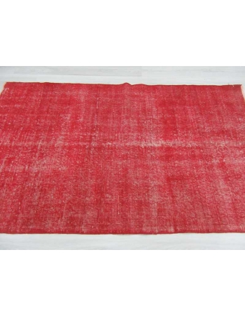 Vintage hand-knotted decorative modern red Turkish area rug