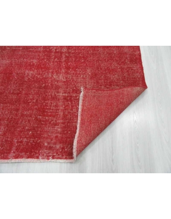 Vintage hand-knotted decorative modern red Turkish area rug
