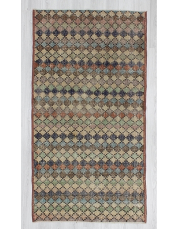 Hand-knotted vintage decorative Turkish art deco rug