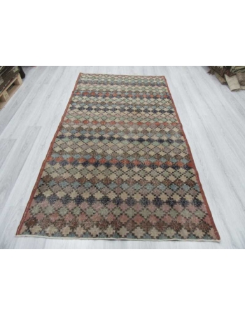 Hand-knotted vintage decorative Turkish art deco rug